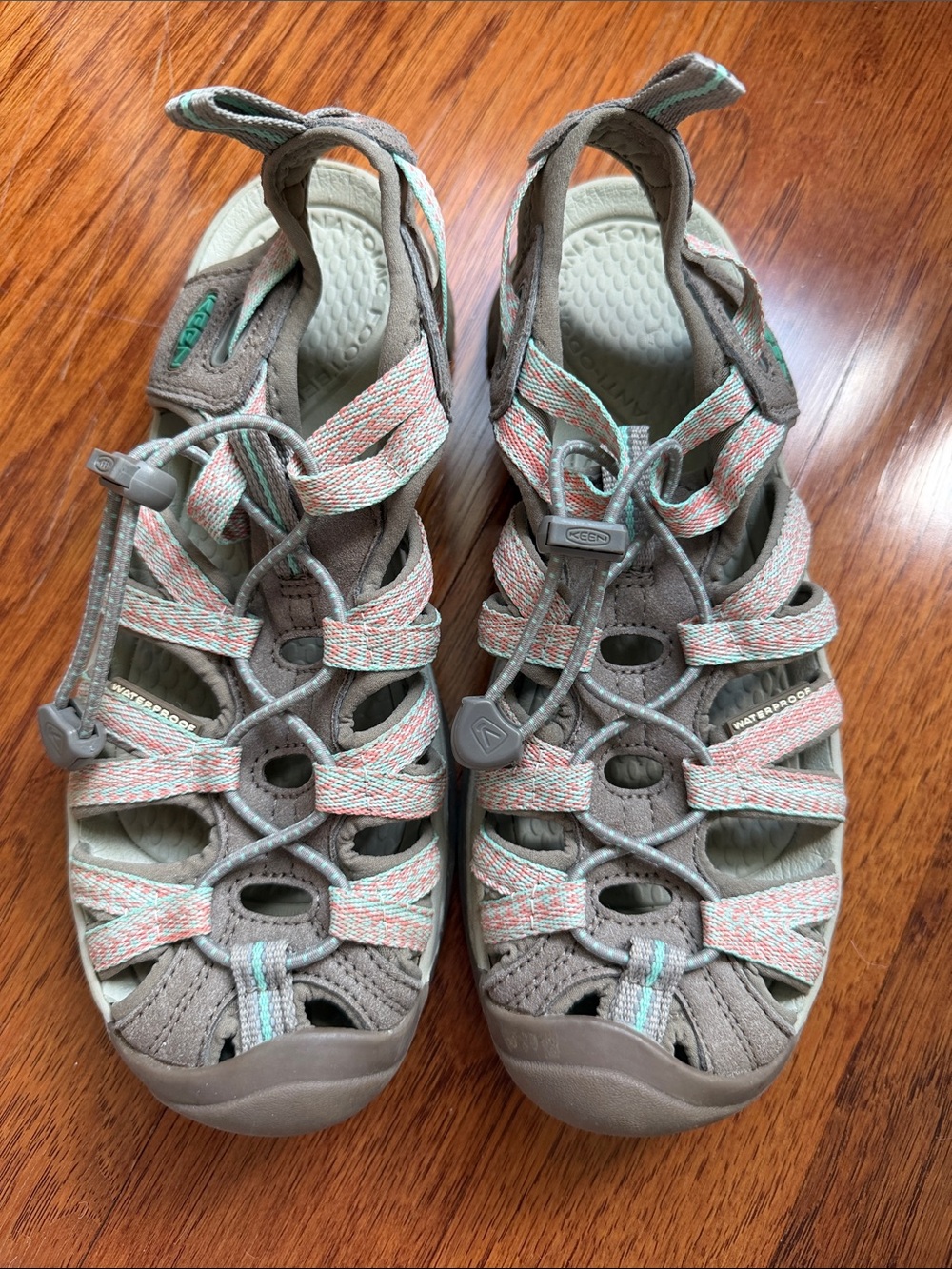Keen Women's Whisper Sandals with Coral & Mint Accents